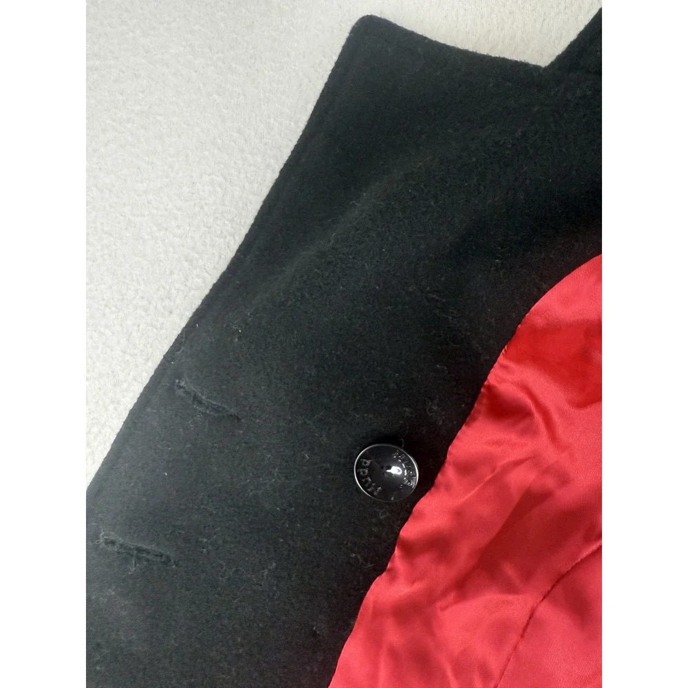 Vtg Y2K‎ Mudd Hooded Wool Blend Double Breasted Peacoat Juniors JRS Medium Black